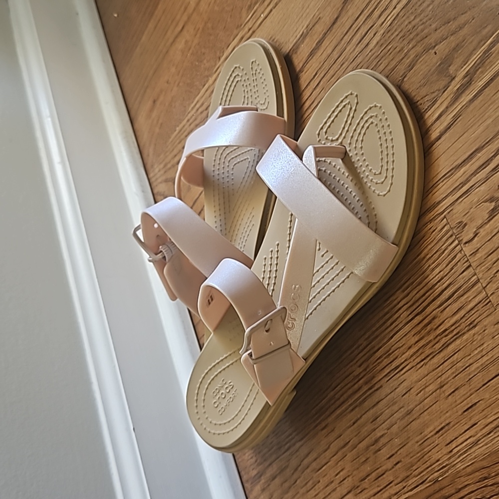 Crocs Women's Tulum Toe Post Sandals Pink Clay size 8